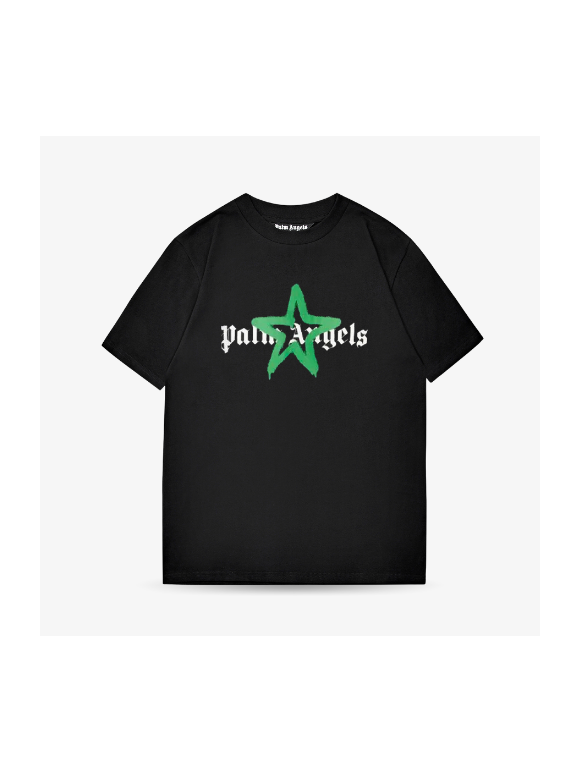 Camiseta Palm Angels Star Sprayed Verde