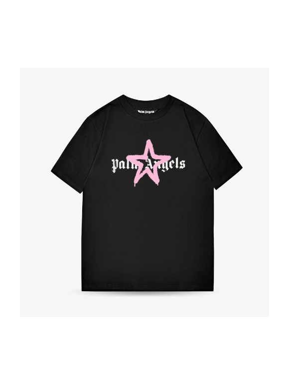 Camiseta Palm Angels Star Sprayed Rosa
