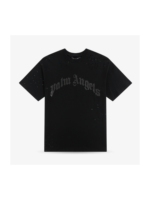 Camiseta Palm Angels con Agujeros Negra