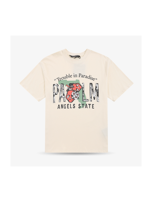 Camiseta Palm Angels Trouble in Paradise Beige