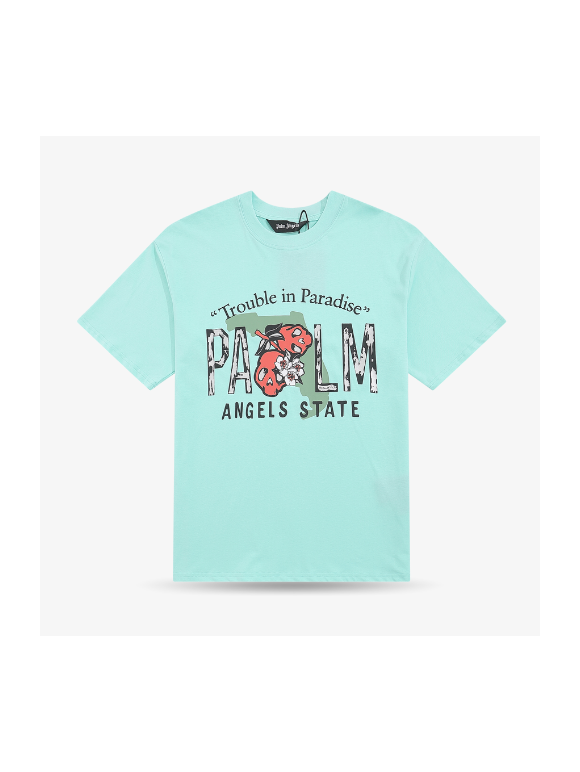 Camiseta Palm Angels Trouble in Paradise Azul